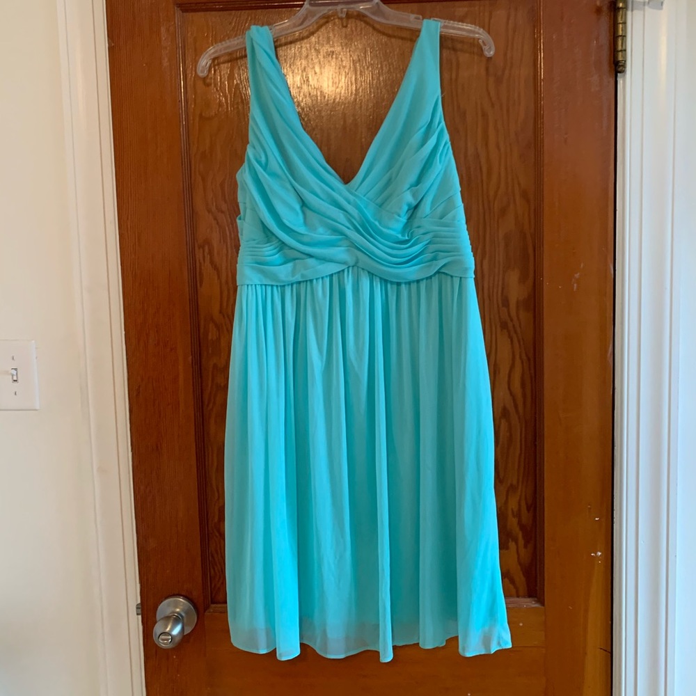 Aqua bridesmaid dress